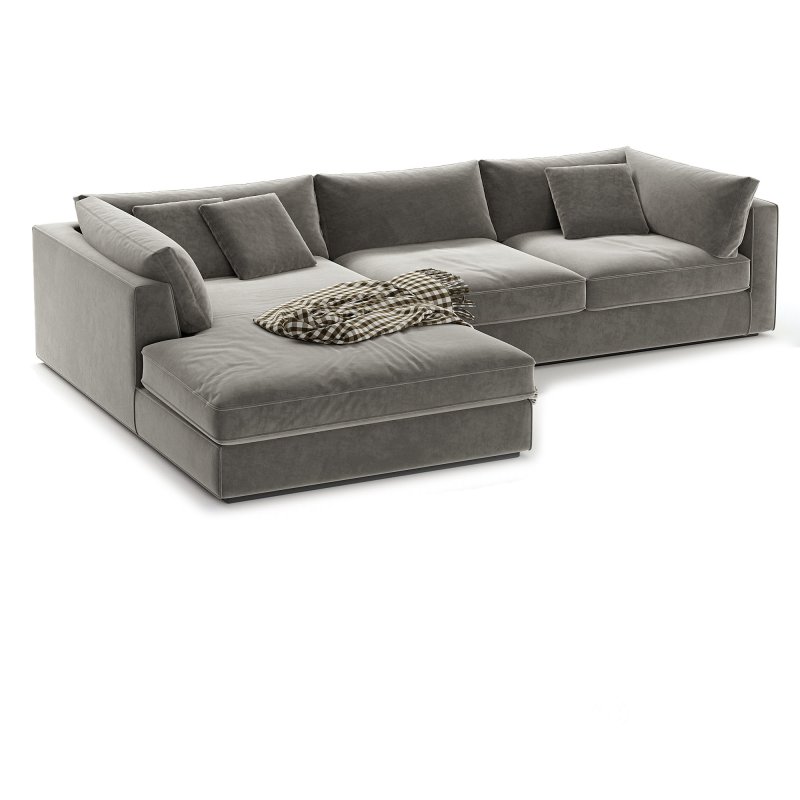 Oceanside Deep 2 Piece Left Arm Bumper Sectional Sofa Image 2