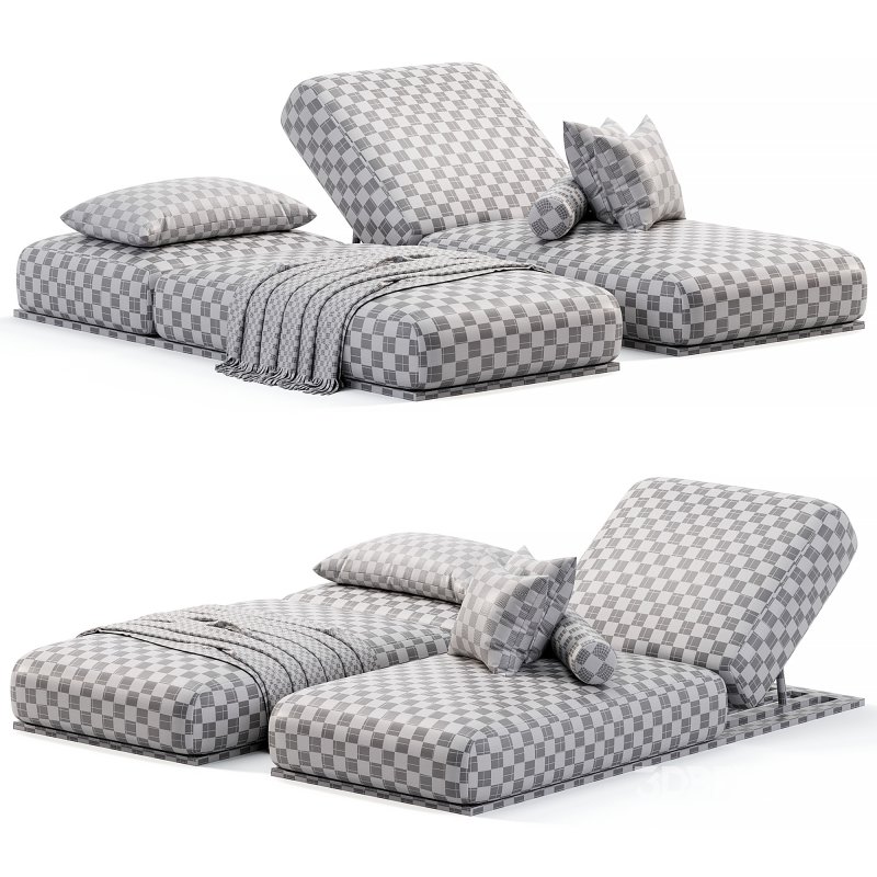 Joy Outdoor Fabric Sun Lounge Set With Side Image 4