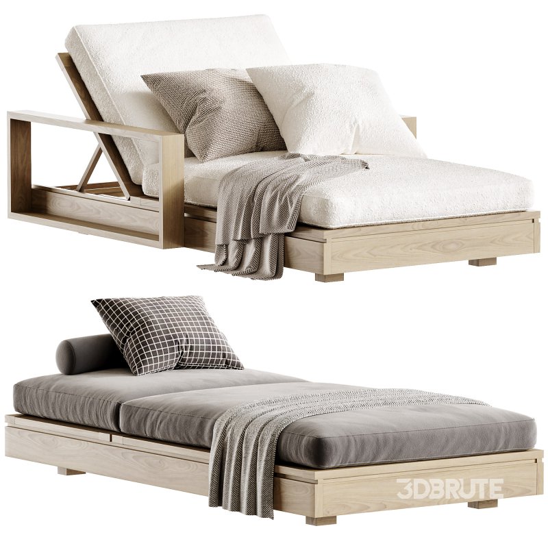 Avila Outdoor Double Sunlounger With Arms Image 1