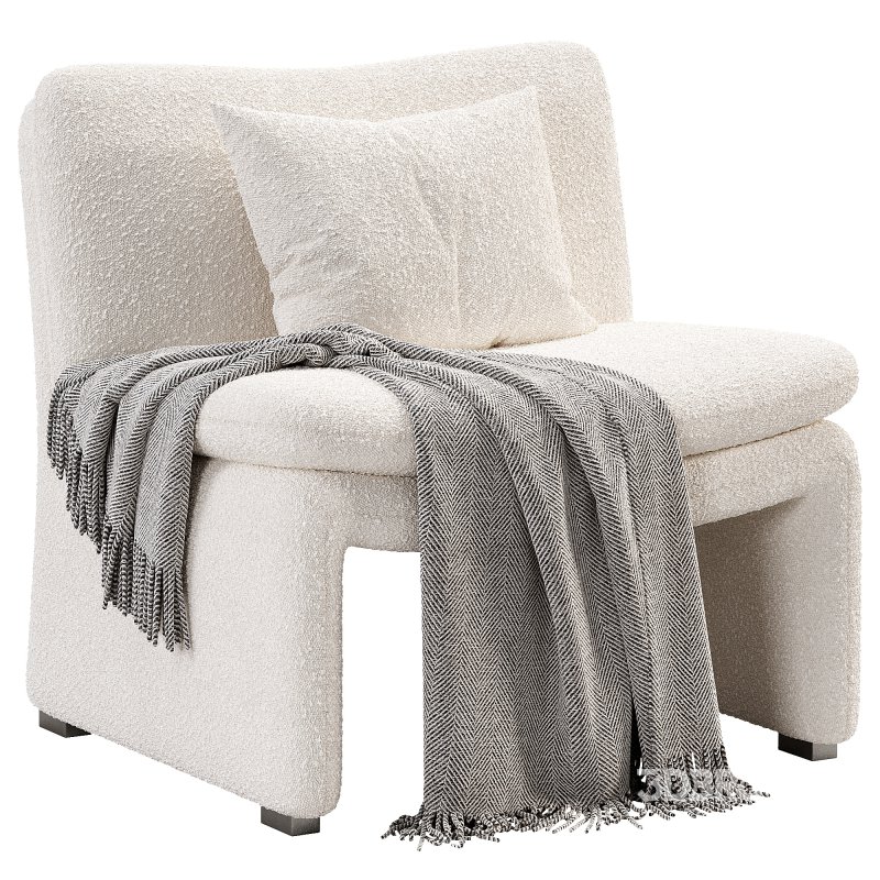 Maya White Sheepskin Accent Chair Image 3