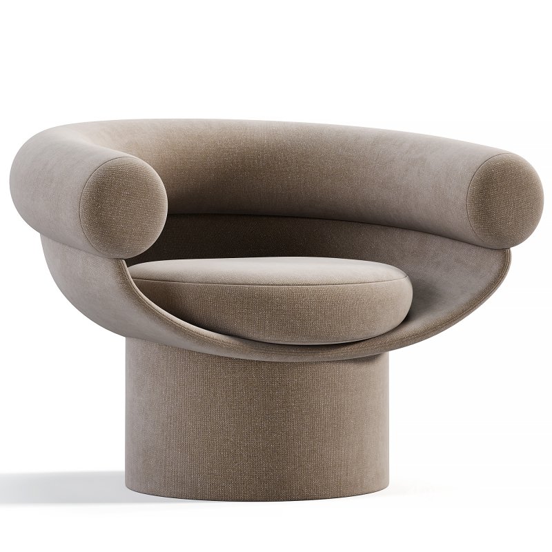 Armchair Bowl Wood Option,Total Fabric Option Image 1