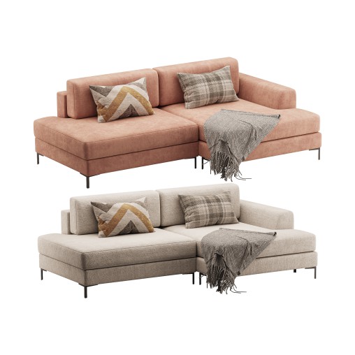 Corner sofa Edwin Velvet Terra