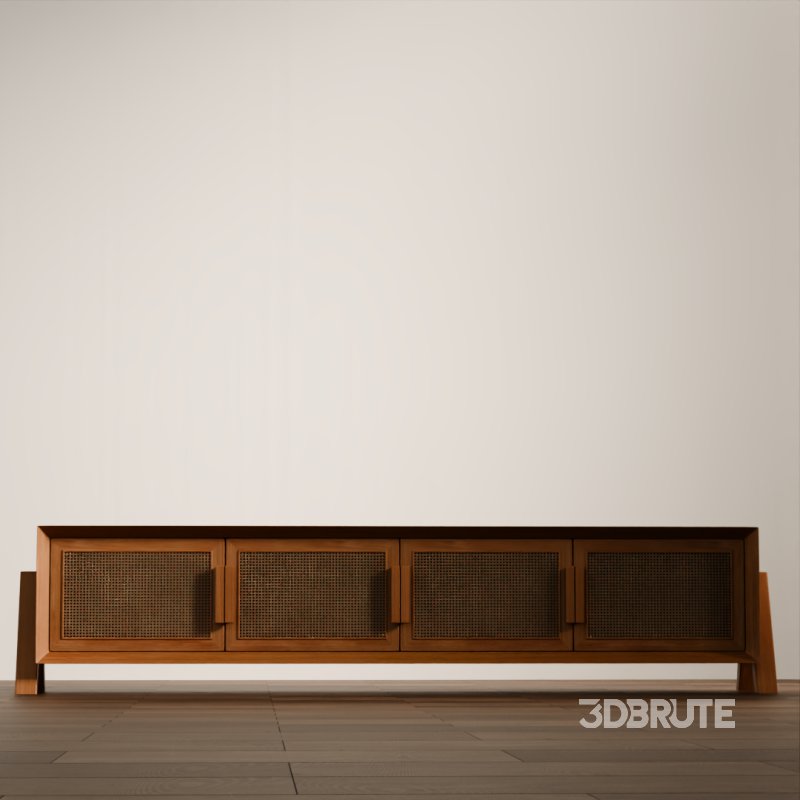 Rustic Wooden TV Console Image 5