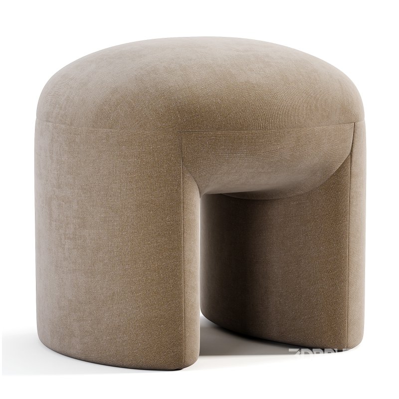 Pouf Tissu Effet Laine Bouclette Lomos Image 1