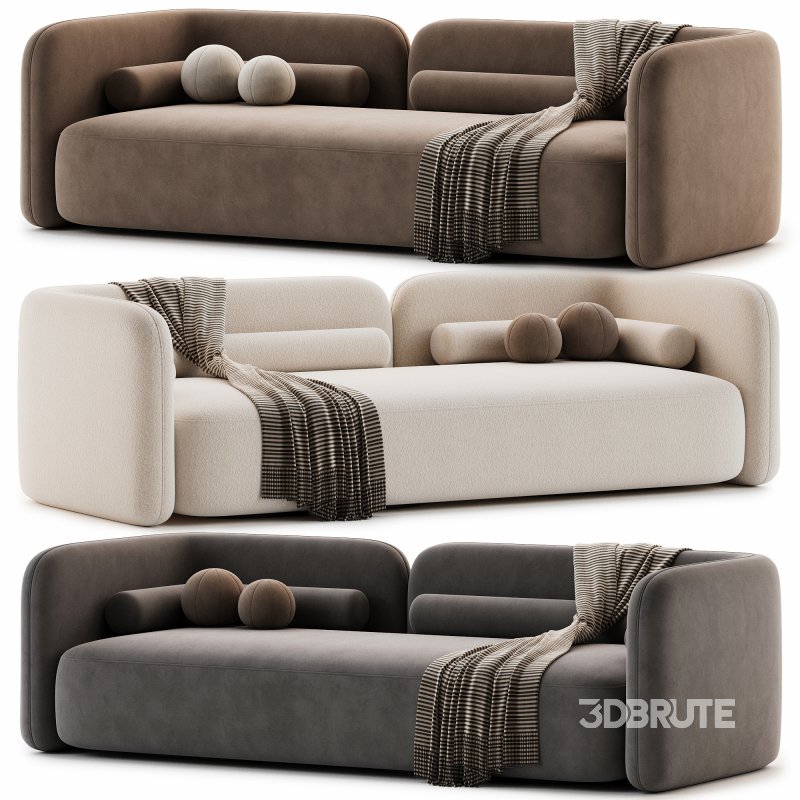 Scandinavian style velvet sofa Image 3