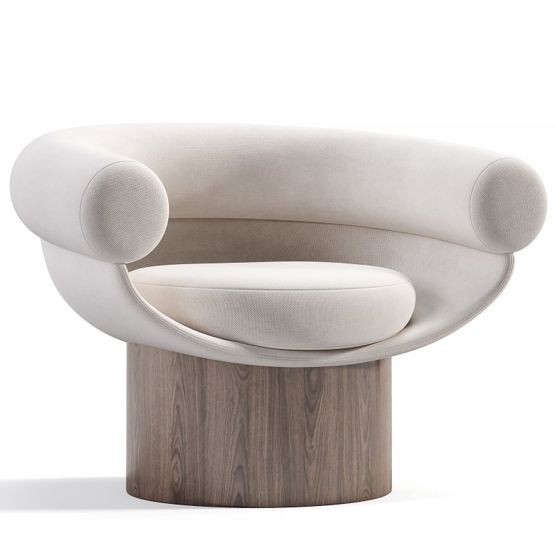 Armchair Bowl Wood Option,Total Fabric Option Image 2