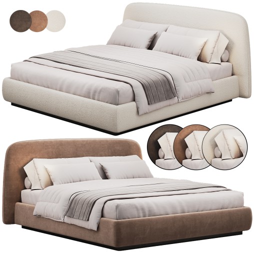 Velvet Grey Double Bed 180 by Alhome