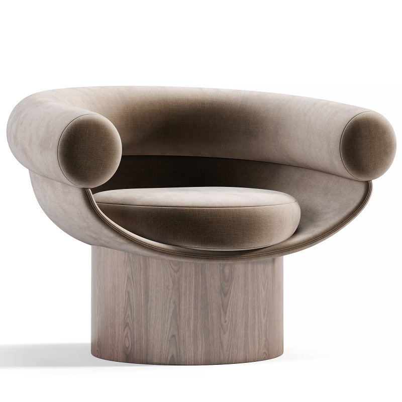 Armchair Bowl Wood Option,Total Fabric Option Image 5