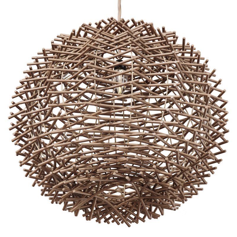 Bird Nest Rattan Lampshade Pendant Light Image 3