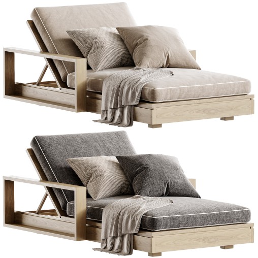 Avila Outdoor Double Sunlounger With Arms