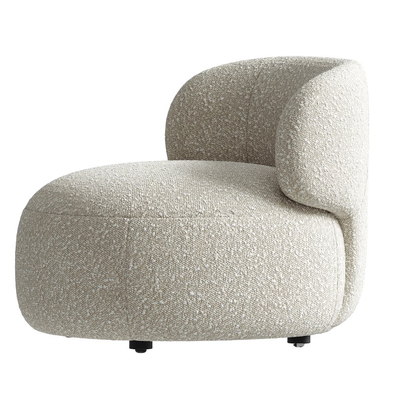 Brayden Stone Cream Woven Fabric Occasional Chair Image 3