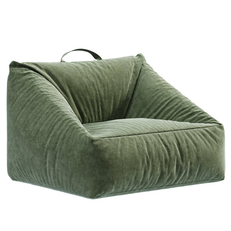 Stone Tan Velvet Corduroy Kids Lounge Chair Image 6