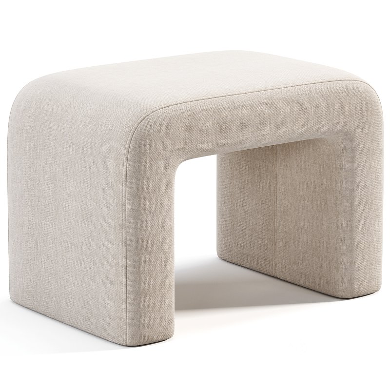 Rint Boucle White Pouf Image 4