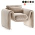Modway Waverly Performance Velvet Living Room Accent Armchair in Gray-Unique Wavy Design - Thumbnail 2