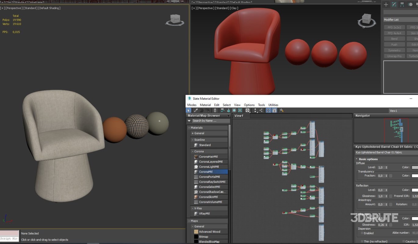 Kyo Upholstered Barrel Chair Image 9