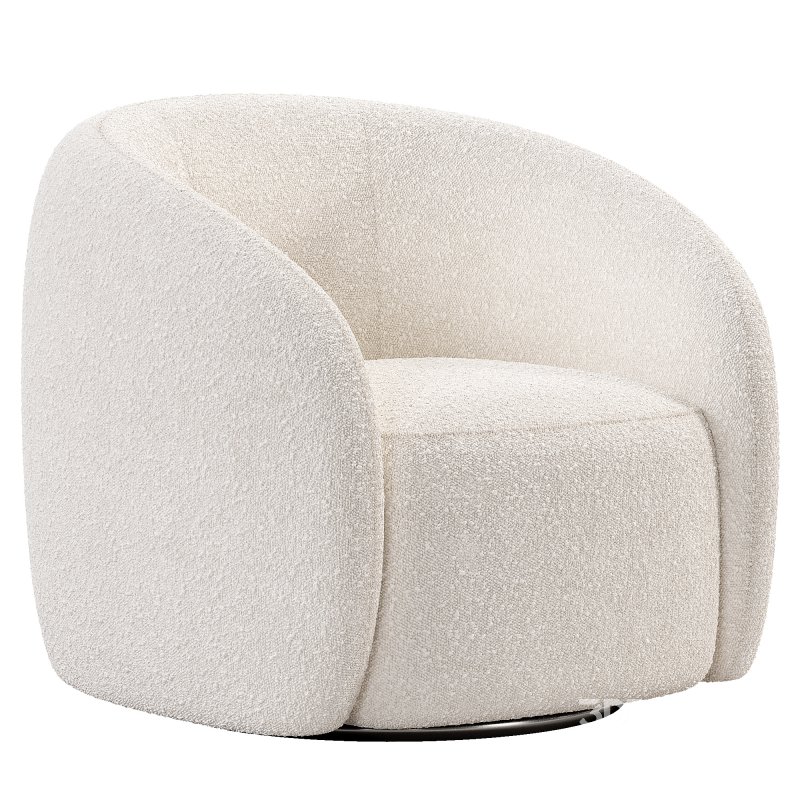 Alessa Swivel Armchair Luna Cloud White Image 2