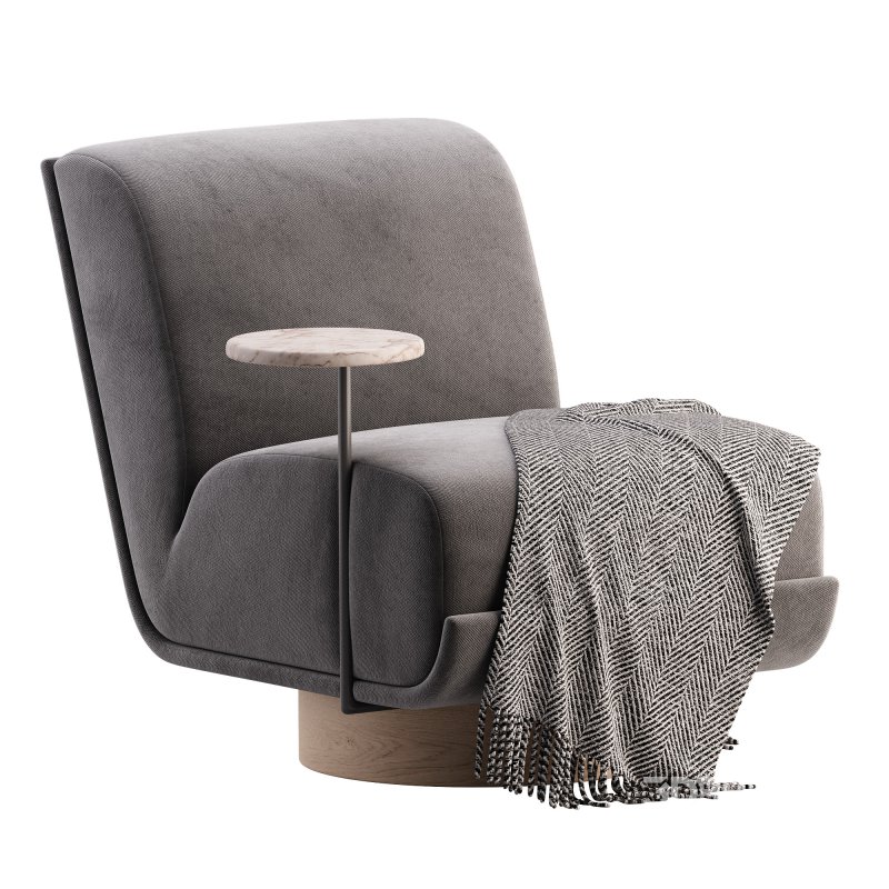 Four Hands Bronwyn Swivel Chair W Side Table Knoll Natural Image 2