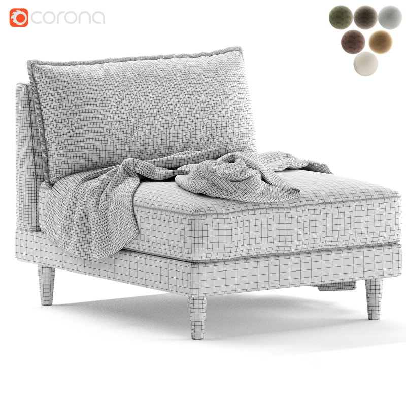 Rio Modular Armless Sofa Chair Image 7