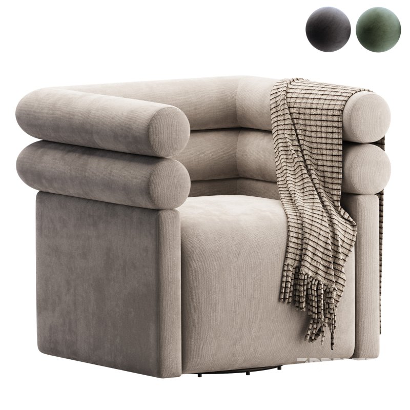 Four Hands Evie Swivel Chair Hampton Cream Image 1