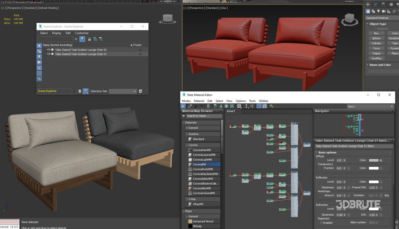 Taiko Stained Teak Outdoor Lounge Chair Image 7