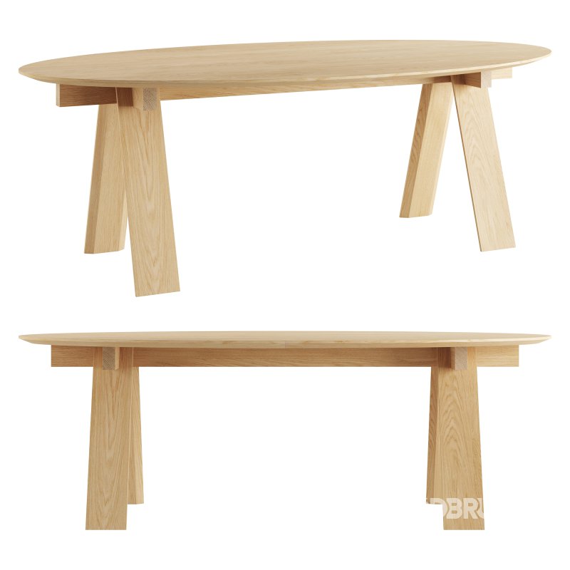 Trave Oval Dining Table by Branca Lisboa Image 2