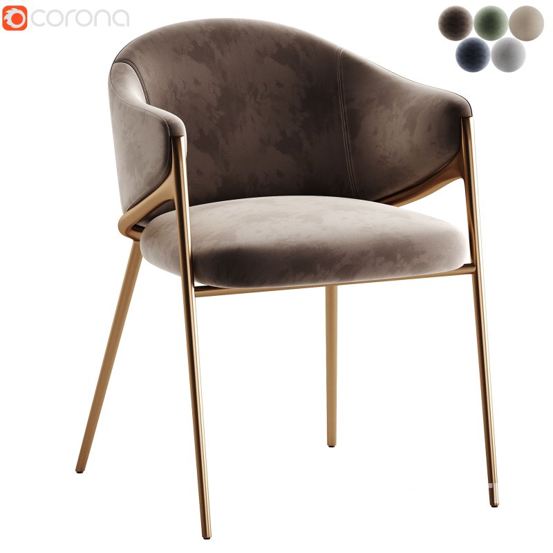 Chair Gwen Khaki Velvet Fire Retardant Image 1