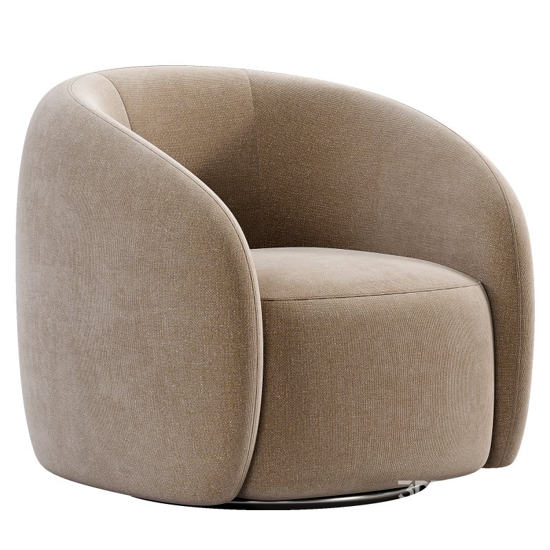 Alessa Swivel Armchair Luna Cloud White Image 6