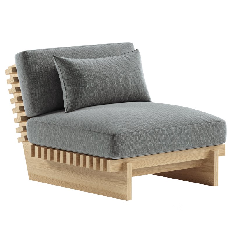 Taiko Stained Teak Outdoor Lounge Chair Image 4