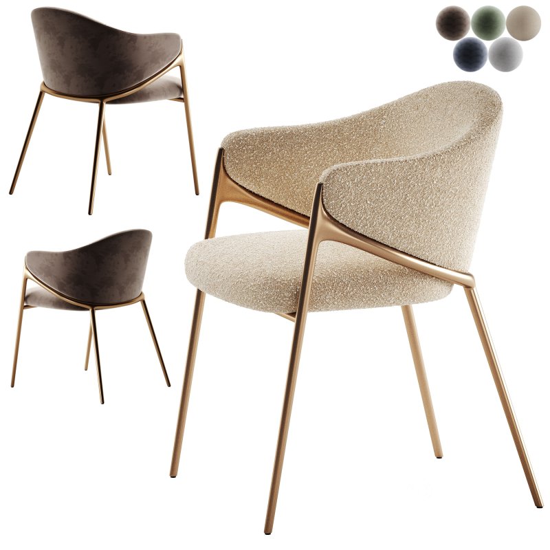 Chair Gwen Khaki Velvet Fire Retardant Image 5