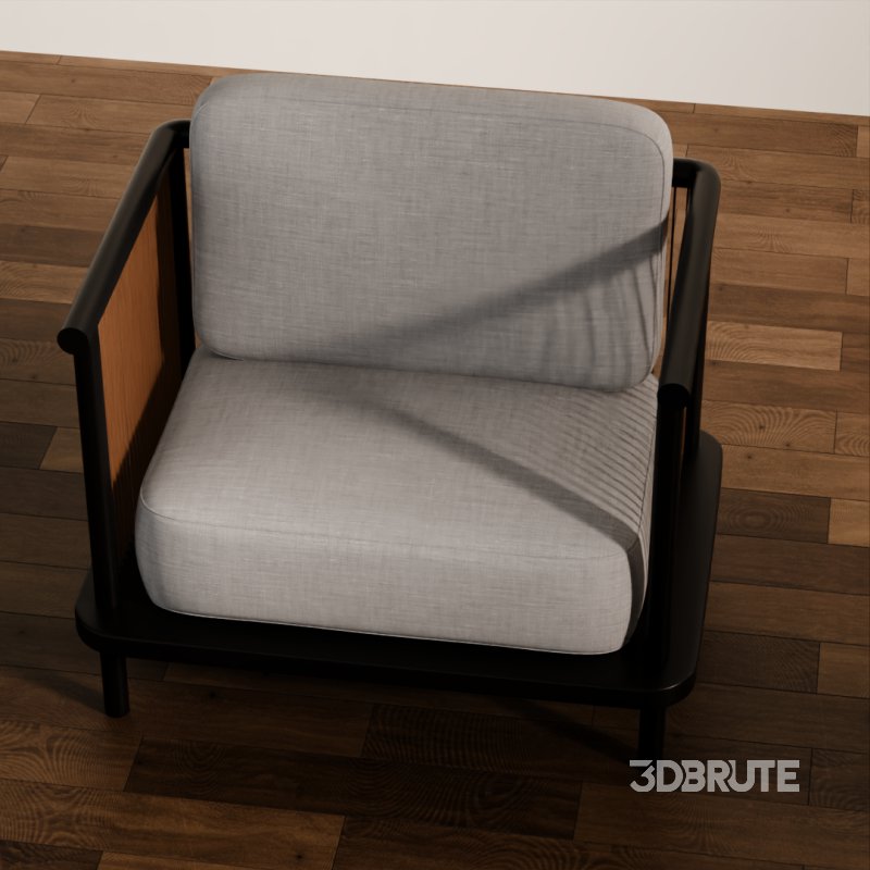 Modern Wooden Frame Armchair Image 4