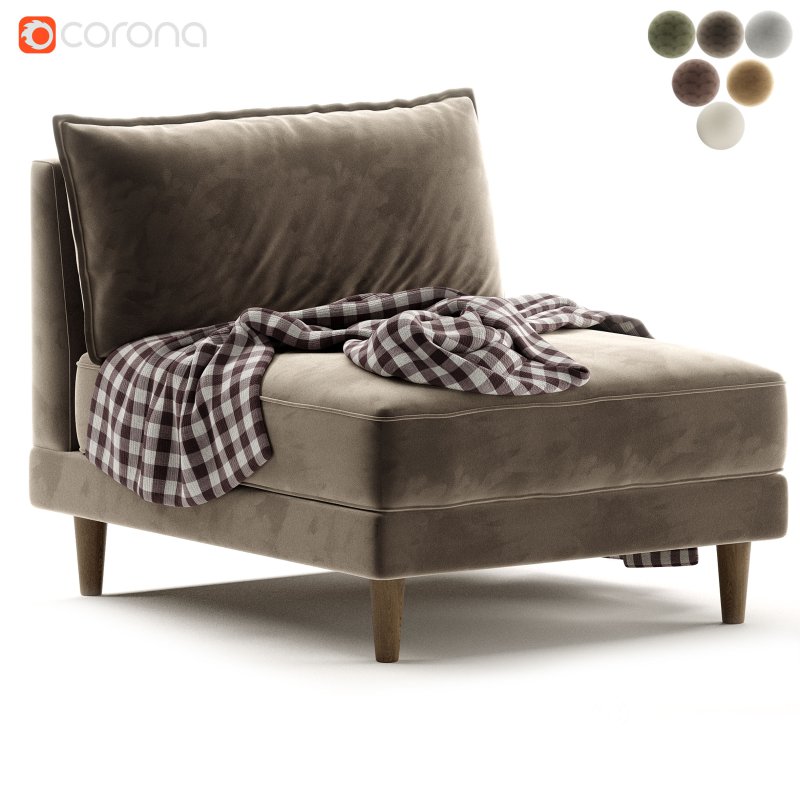 Rio Modular Armless Sofa Chair Image 1