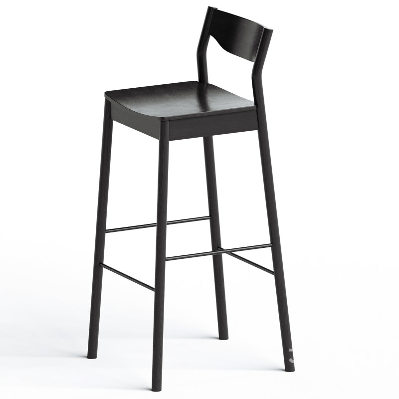 Tangerine Stool with Back Image 1