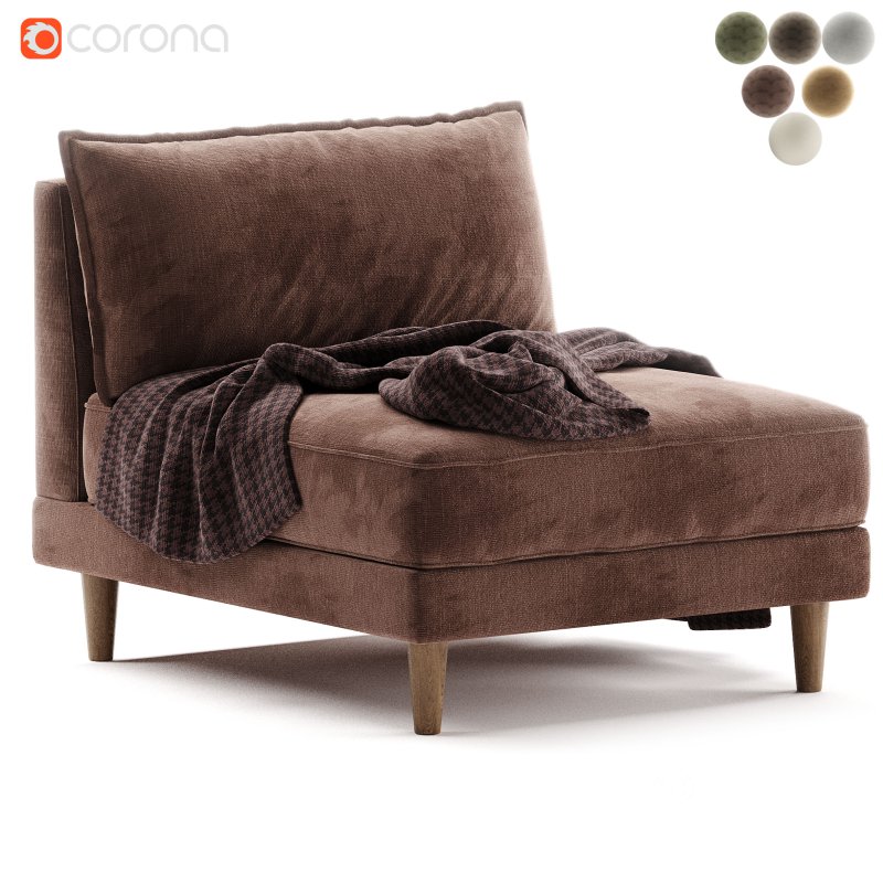 Rio Modular Armless Sofa Chair Image 6