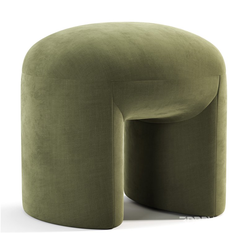 Pouf Tissu Effet Laine Bouclette Lomos Image 3