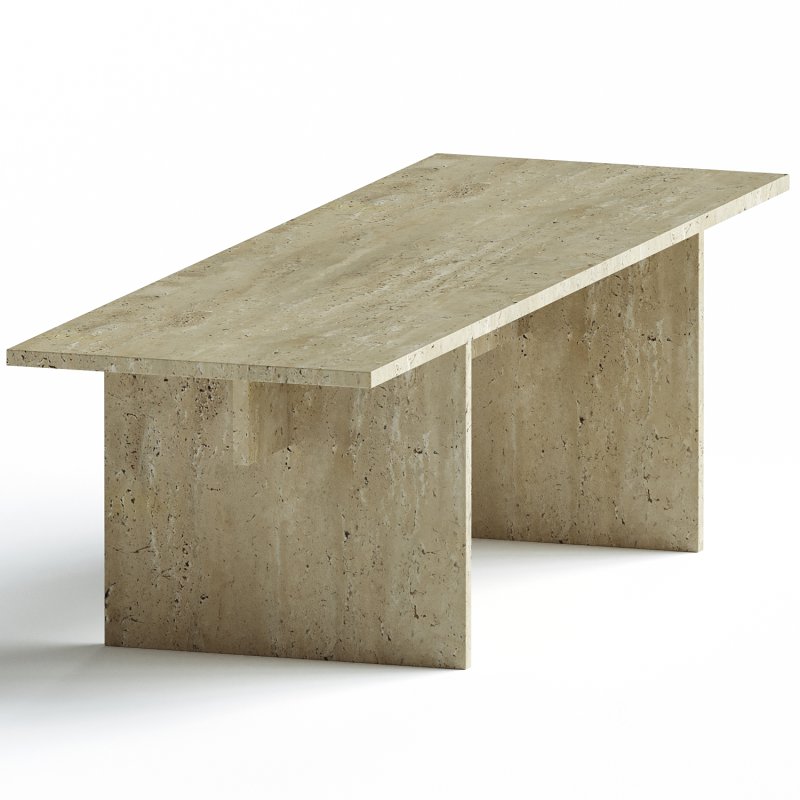 Vondel Coffee Table Bench Handcrafted in Travertine Image 2