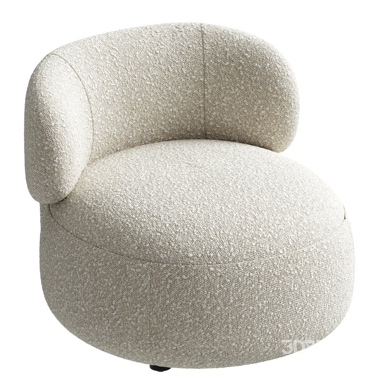 Brayden Stone Cream Woven Fabric Occasional Chair Image 4