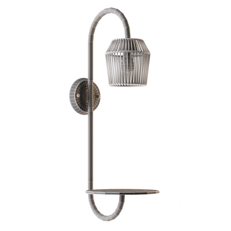 Alyza Rattan Plug-in Armed Sconce with Tray Table and Bulb Included Image 9