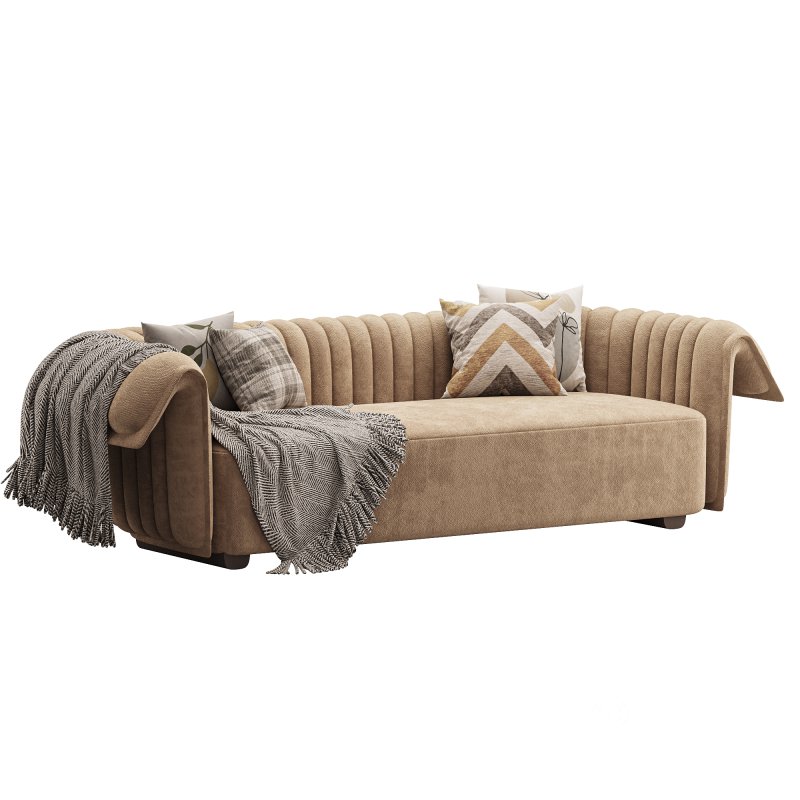 Curved Sofa Microfiber Leather Image 11