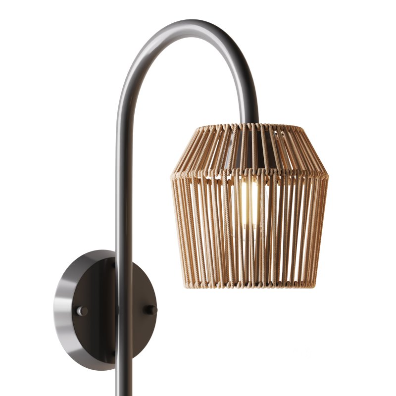 Alyza Rattan Plug-in Armed Sconce with Tray Table and Bulb Included Image 6