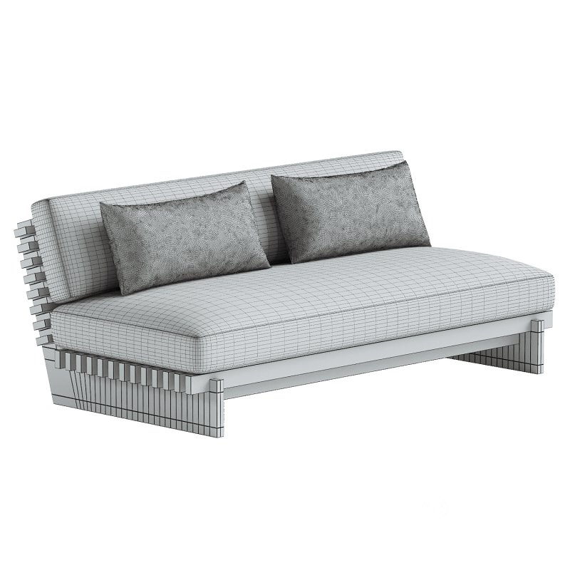 Taiko Stained Teak Outdoor Loveseat Image 7