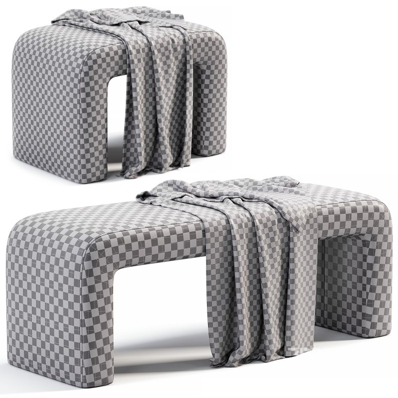 Rint Boucle White Pouf Image 6