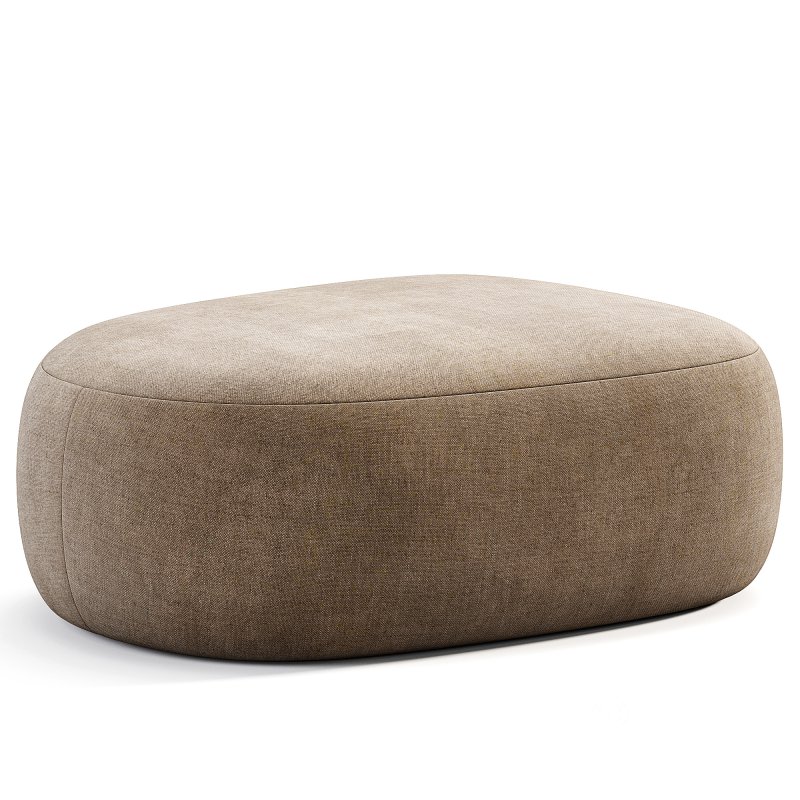 Pouf Ovale Design Scandinave En Tissu Boucle BILY Image 5