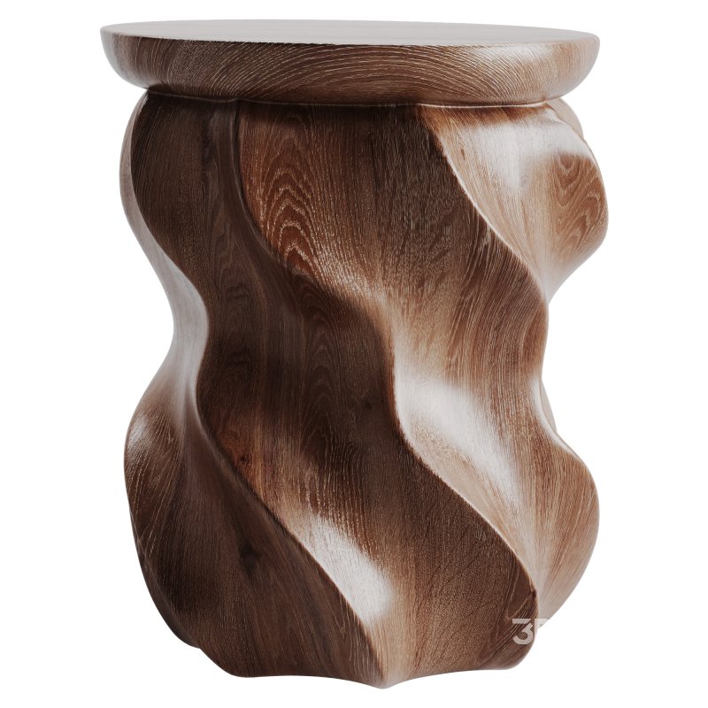 Wood Stool Image 3