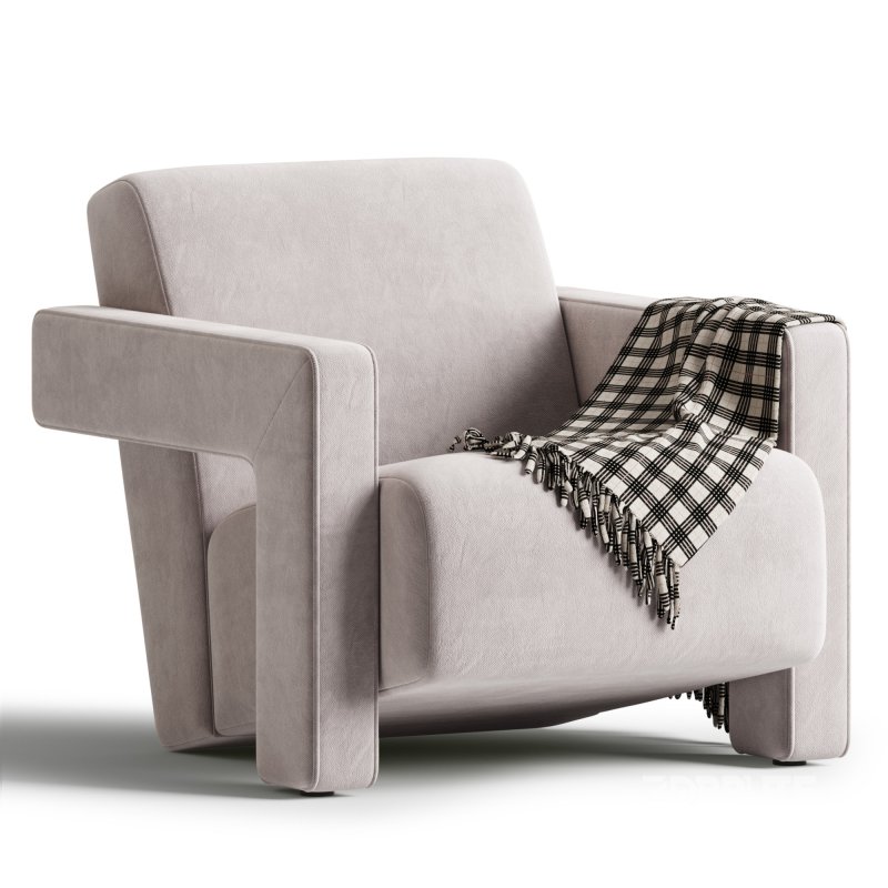 Brompton Sculptural Armchair Lichen Velvet Image 3