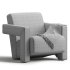 Brompton Sculptural Armchair Lichen Velvet - Thumbnail 4