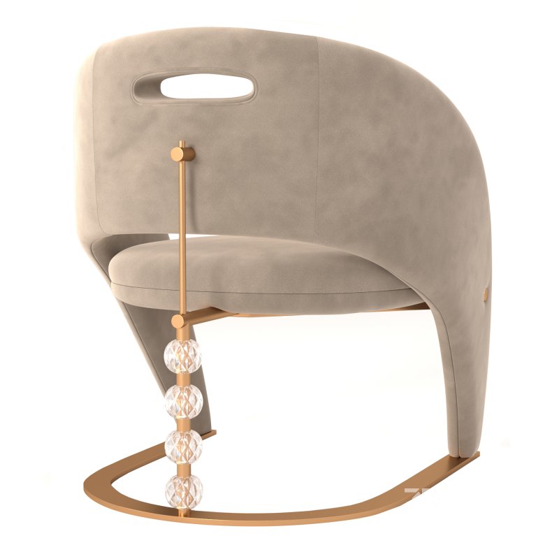 HomeDor Modern Luxury Beige Dining Chair Image 2