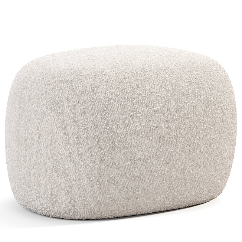 Pouf Ovale Design Scandinave En Tissu Boucle BILY Image 6