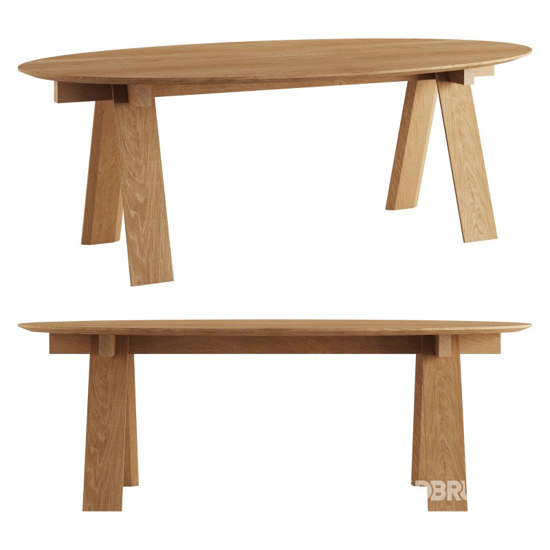 Trave Oval Dining Table by Branca Lisboa Image 4