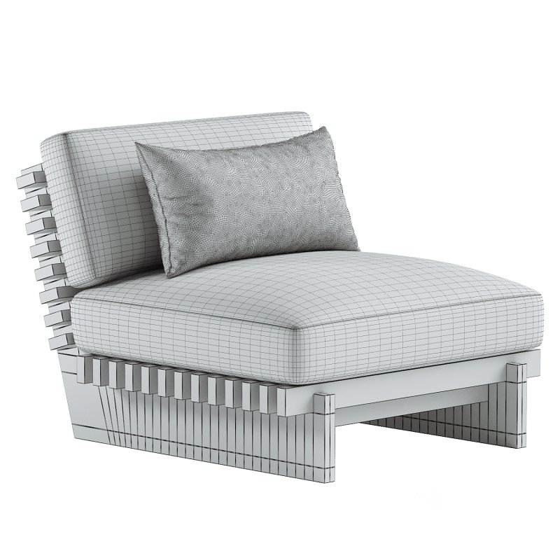 Taiko Stained Teak Outdoor Lounge Chair Image 9