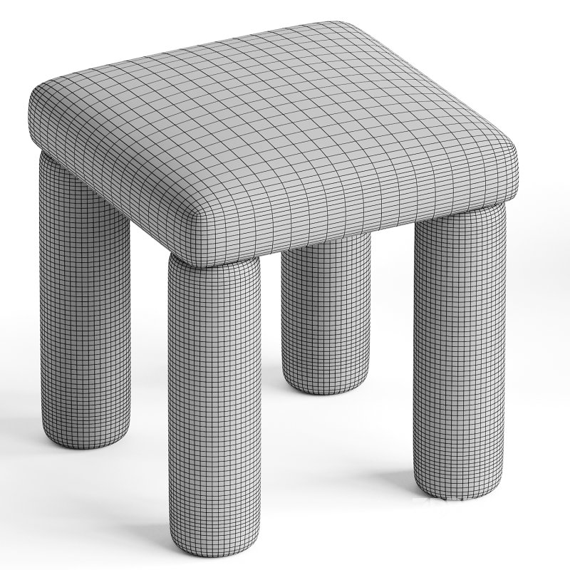 Temi Stool in Teja by Sun at Six, Minimalist Velvet Stool Image 2